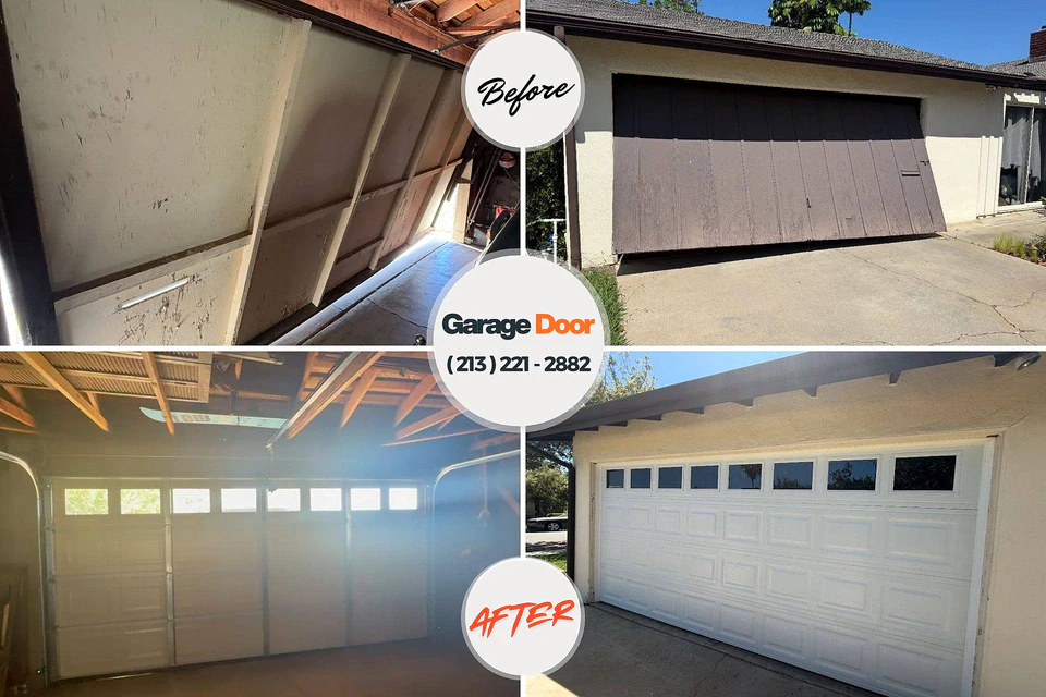 Before and after: garage door repair Drexel, OH